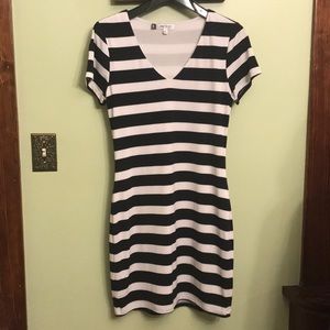 Black and white midi dress